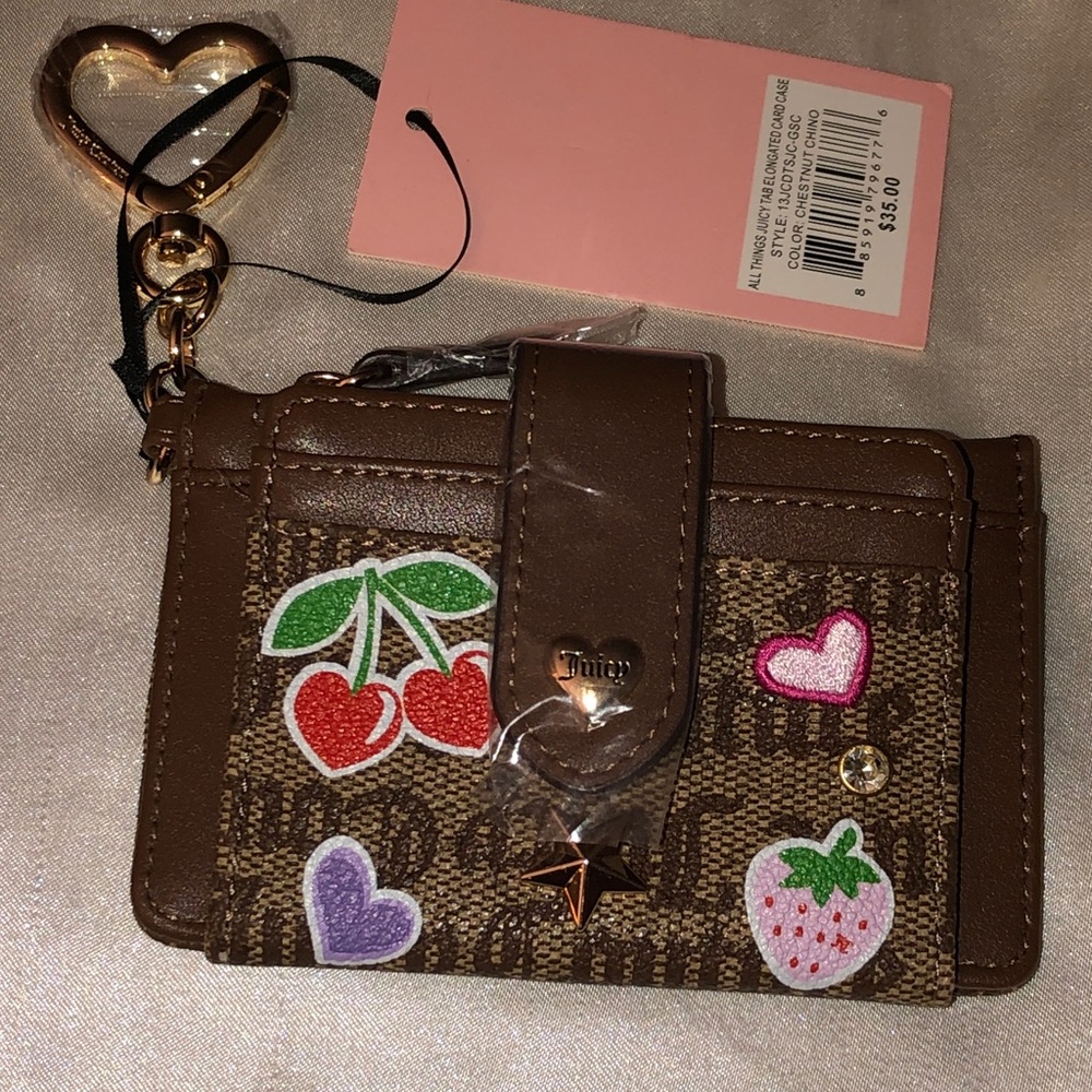 Juicy Couture Chestnut Chino All Things Juicy Tab Elongated CC Wallet NWT